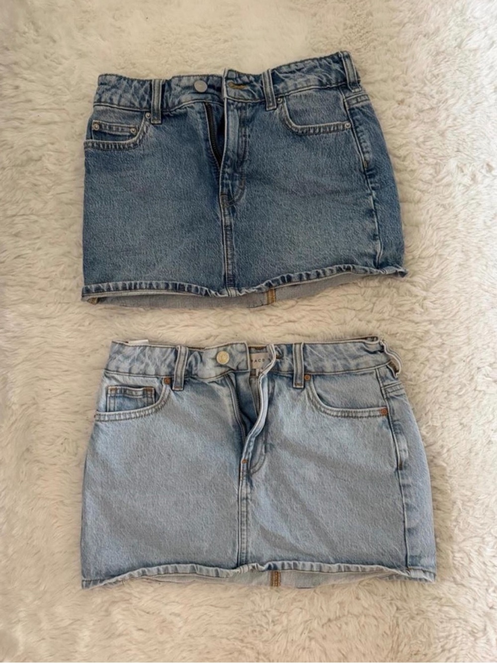 PacSun Denim Mini Skirt Duo - Light Blue & Medium Blue